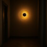 Płaski kinkiet ozdobny do przedpokoju Sola 25 - czarny