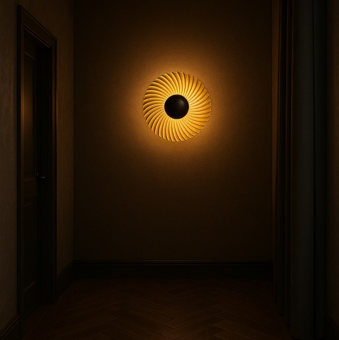 Płaski kinkiet ozdobny do przedpokoju Sola 25 - czarny