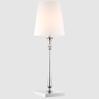 Srebrna lampka nocna Austin - elegancki biały abażur