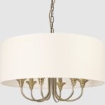 Złoto-biały żyrandol wiszacy Abu Dhabi 2 - abażur