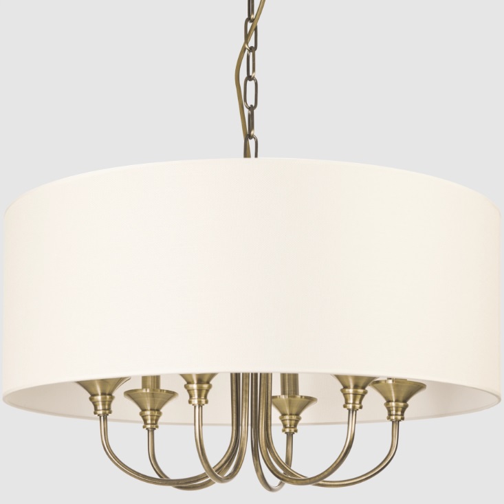 Złoto-biały żyrandol wiszacy Abu Dhabi 2 - abażur