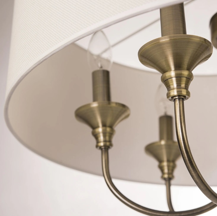 Złoto-biały żyrandol wiszący do salonu Abu Dhabi 2 - świecznik