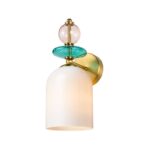 Złoty kinkiet Tropea - kolorowe szkło