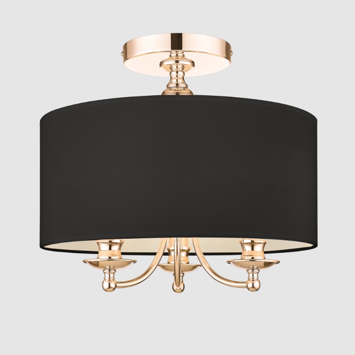 Złoty plafon z czarnym abażurem Abu Dhabi 40 - hampton