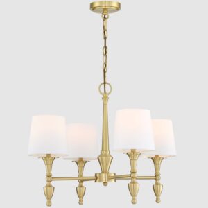 Złoty żyrandol abażurowy Austin 4 - New York