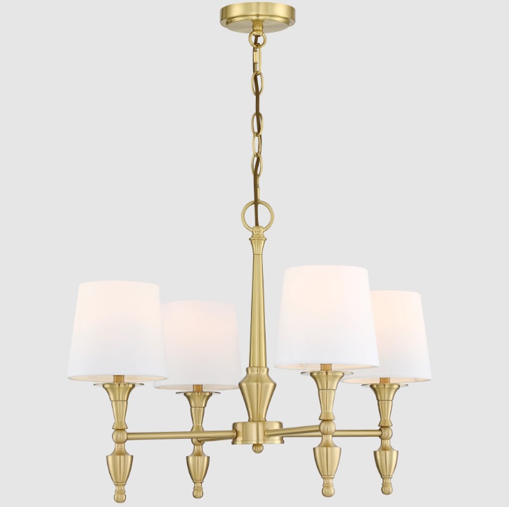 Złoty żyrandol abażurowy Austin 4 - New York