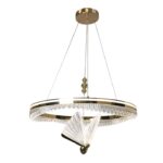 Złoty żyrandol art deco Marissa Ring 60 LED