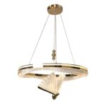 Złoty żyrandol art deco Marissa Ring 60 LED CCT