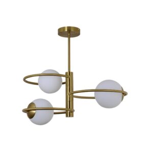 Złoty żyrandol sufitowy Dorado 3 - białe kule