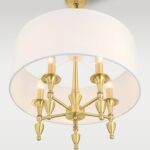 Złoty żyrandol wiszący w stylu hampton Austin