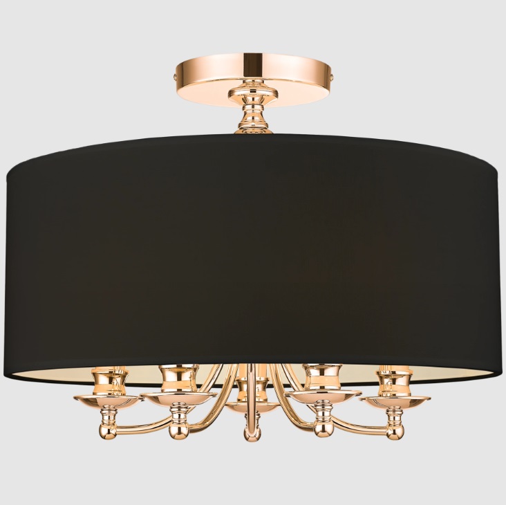 Złoty żyrandol z czarnym abażurem Abu Dhabi 50 - New York