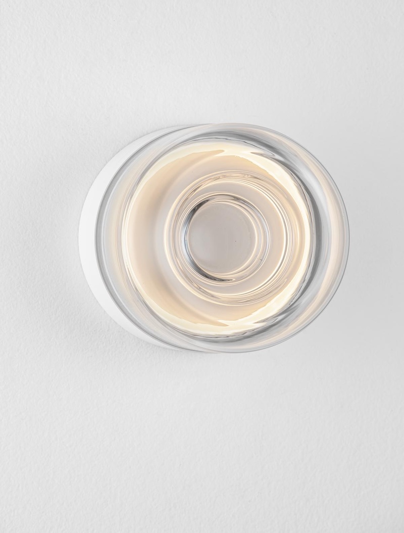 dekoracyjny kinkiet z transprentnym owalnym kloszem - tomo