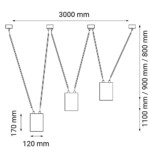 Nowoczesna lampa wisząca  z trzema kloszami Viwin 3 - czarna - 1