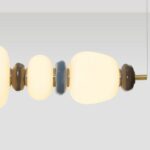 kolorowa ceramiczna - lampa podluzna z owalnymi kloszami i kolorowymi elementami