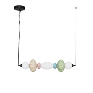 kolorowa podłużna lampa z koralikami - lampa nad wyspe, nad stol