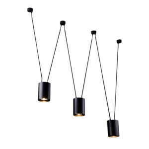 Nowoczesna lampa wisząca  z trzema kloszami Viwin 3 - czarna