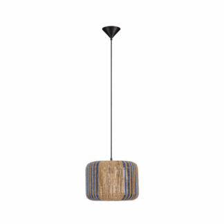 lampa wiszaca w stylu boho - niebieski abazur