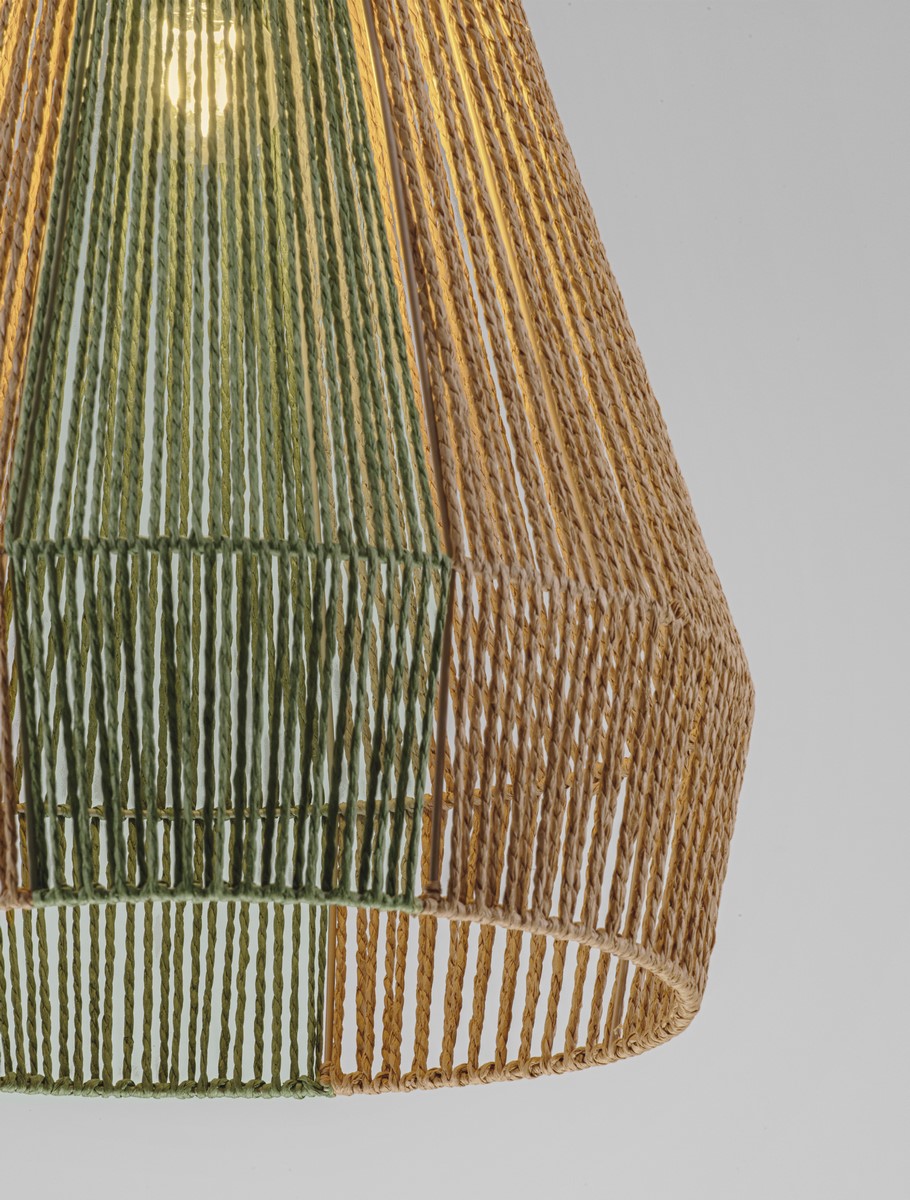 lampa wiszaca z kloszem ze sznurka w stylu boho