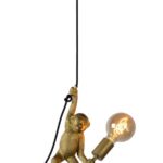 zlota lampa wiszaca z dekoracyjna malpka - chimp lucide