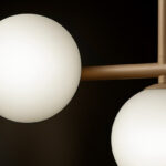 Beżowa lampa sufitowa Ardi do salonu - szklane kule