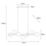 Beżowa lampa wisząca Ardi nad wyspę - rysunek techniczny