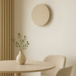 Beżowy minimalistyczny kinkiet Talar 20 do sypialni - płaski