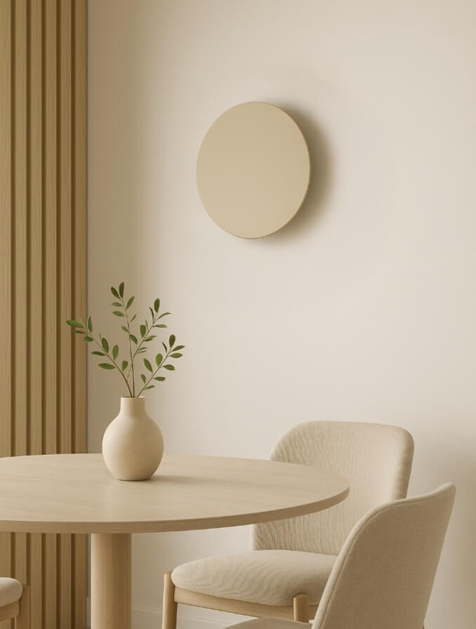 Beżowy minimalistyczny kinkiet Talar 20 do sypialni - płaski