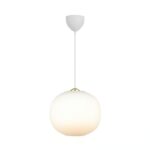 Biała lampa nad stół Navone 30 - klosz kula