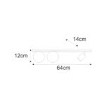 Biała lampa sufitowa Andi z kierunkowym spotem - rysunek techniczny