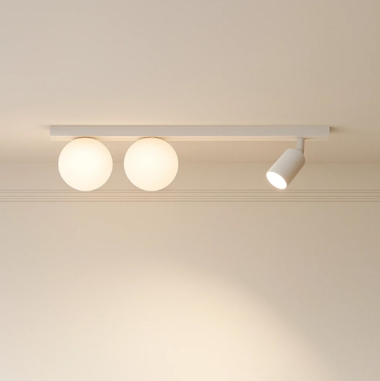 Biała lampa sufitowa Andi z kierunkowym spotem