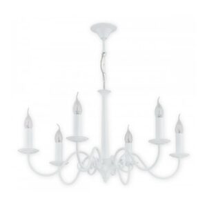 Biała lampa wisząca Asti 6 nad stół do jadalni – klasyczna