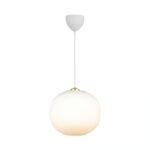 Biała lampa wisząca Navone 30 DFTP - subtelna kula do sypialni