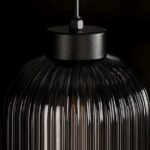 Czarna lampa wisząca Silva nad wyspę - 3 szklane klosze