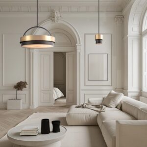 Elegancka lampa wisząca Coburg 6 – alabastrowy klosz