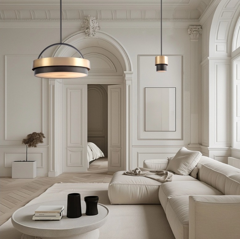 Elegancka lampa wisząca do salonu Coburg 6 – alabastrowy klosz