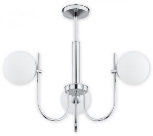 Elegancki żyrandol Ape 3 chrom - szklane okrągłe klosze