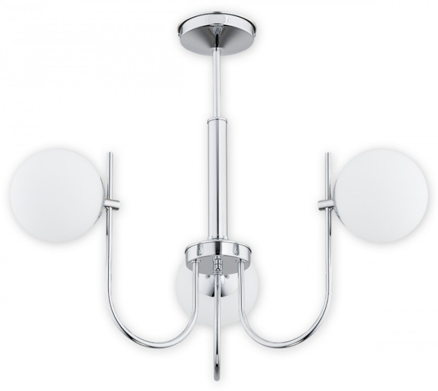 Elegancki żyrandol Ape 3 chrom - szklane okrągłe klosze