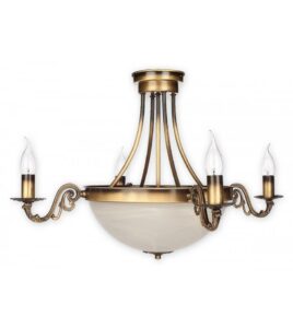 Elegancki żyrandol Arkadia Plus 6 do jadalni – patyna