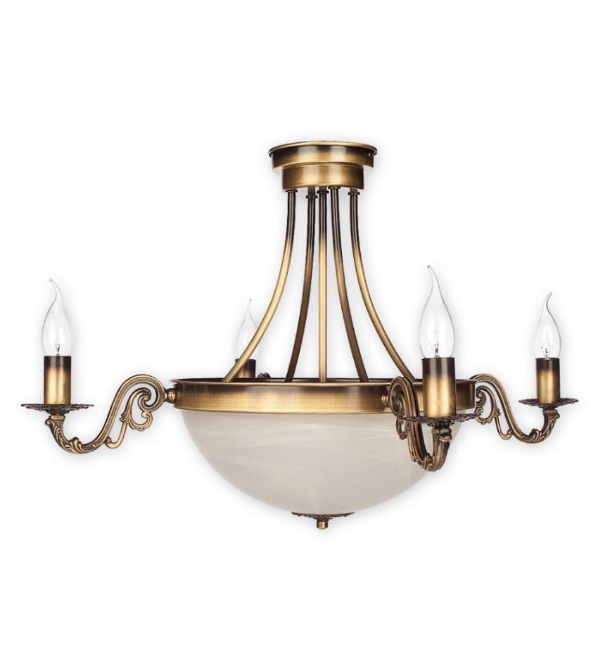 Elegancki żyrandol Arkadia Plus 6 do jadalni – patyna
