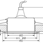 Hermetyczna oprawa stropowa SH-12 do łazienki IP65 - rysunek techniczny