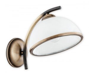 Kinkiet ścienny Altea – patynowa oprawa i klosz alabastrowy