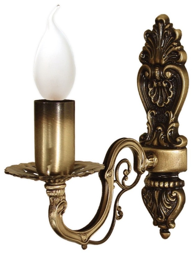 Kinkiet świecznikowy Antares w kolorze patyny - do salonu