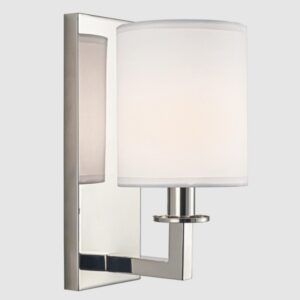 Kinkiet Lille w kolorze niklu z białym abażurem