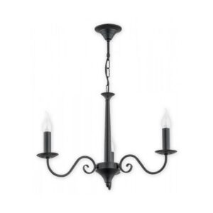 Klasyczna lampa wisząca Asti 3 do jadalni - czarny mat