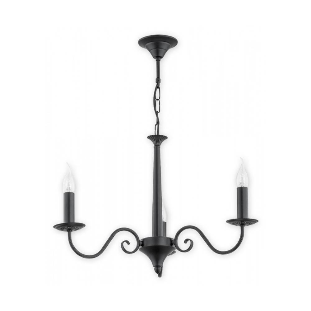 Klasyczna lampa wisząca Asti 3 do jadalni - czarny mat