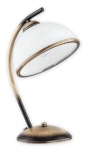 Klasyczna lampka nocna Altea - patynowa - szklany klosz