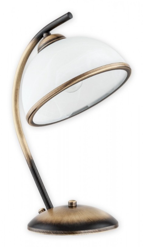 Klasyczna lampka nocna Altea - patynowa - szklany klosz