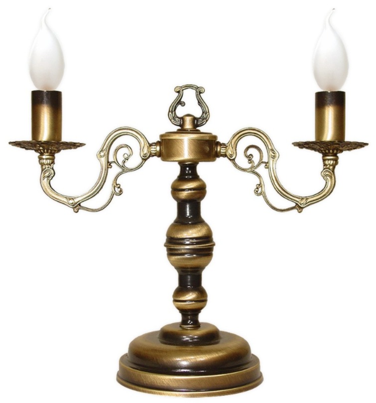 Klasyczna lampka stołowa Antares na komodę – podwójna