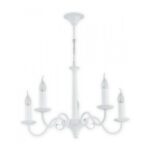Klasyczny biały żyrandol Asti 5 do jadalni – 5 żarówek