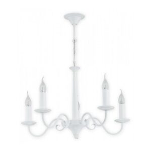 Klasyczny biały żyrandol Asti 5 do jadalni – 5 żarówek